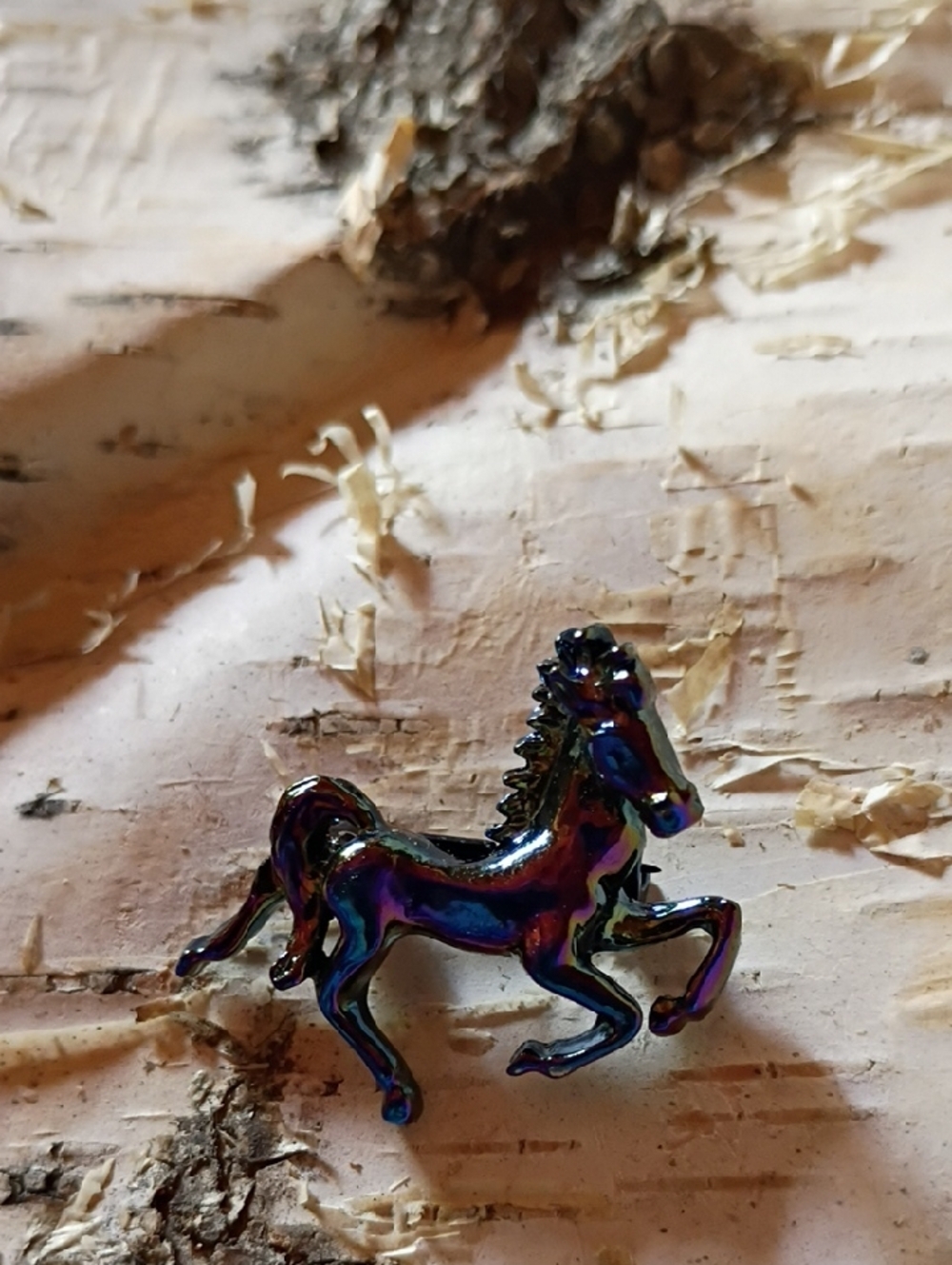 Iridescent Rainbow Metallic Horse Pin